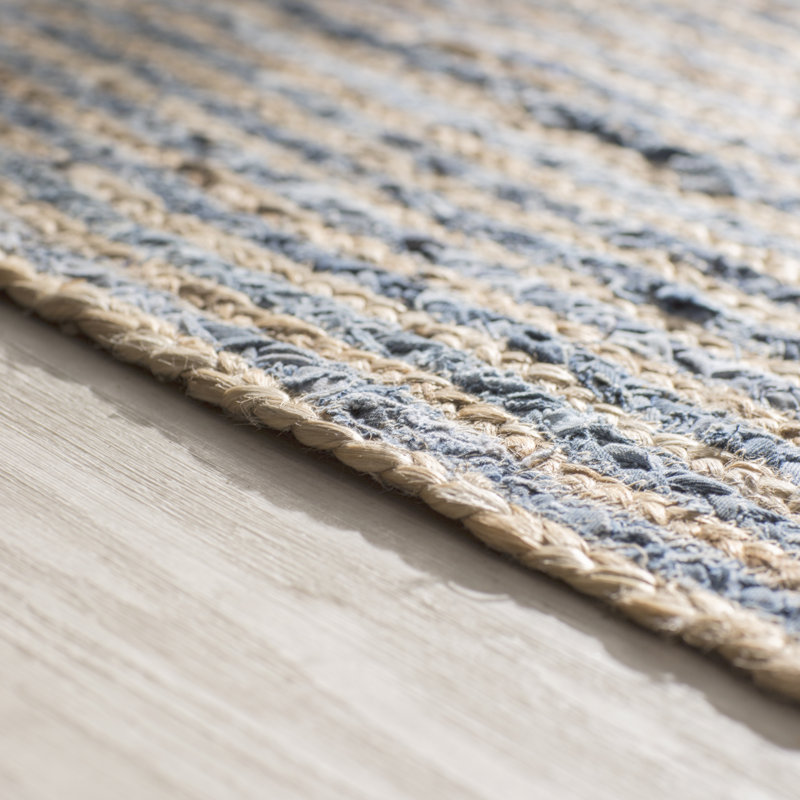 Kelloch Striped Jute / Sisal Hand Woven Area Rug, Rectangle 122 x 183cm