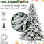 Arbre de Noël floqué de 5 pi avec 768 pointes denses, construction réaliste en PE +, finition enneigée, branches articulées et support en métal pour l'apparence de la branche des fêtes, décorations saisonnières stables-2048949219