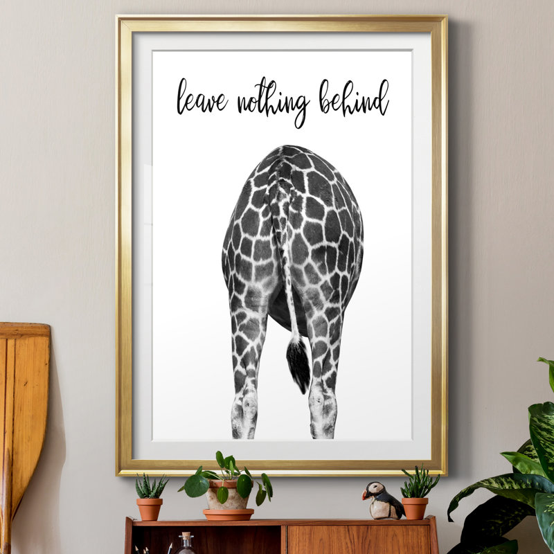 Girafe - cadre photo, impression sur papier, Papier doré, H 30,5 po x l 42,5 po x P 1,5 po