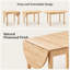 Table de salle à manger extensible en pin avec rallonge rabattable et finition naturelle