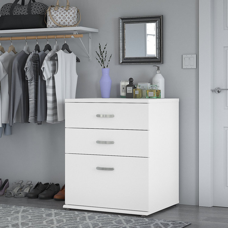 Organisateur 30 po avec tiroirs, Blanc