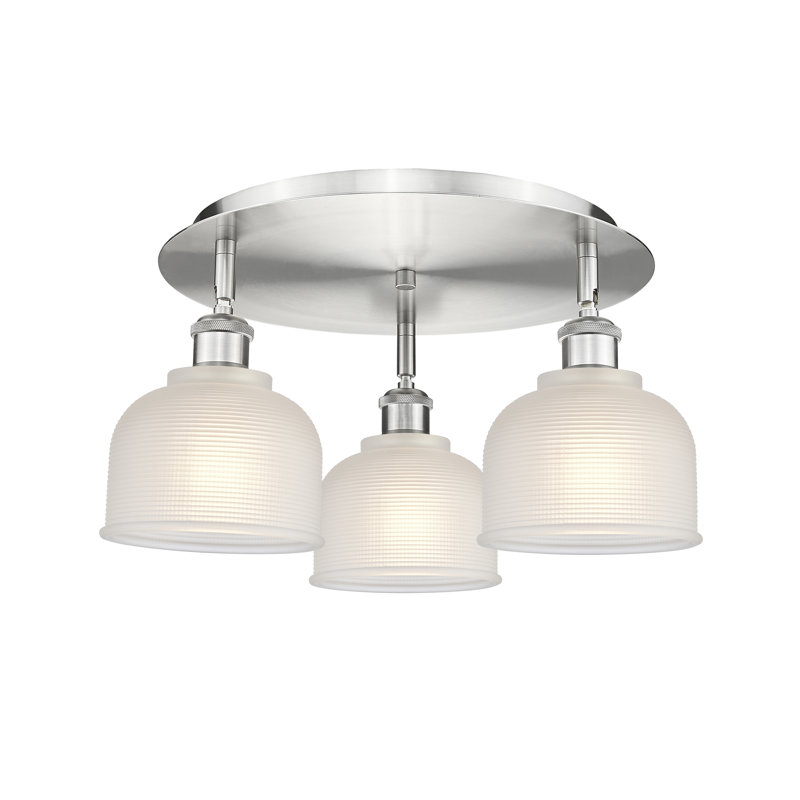 Plafonnier Dayton, Nickel satiné, Blanc