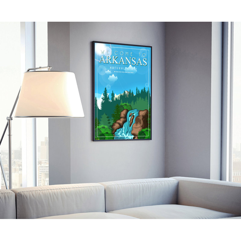 Affiche de voyage de style rétro de l'Arkansas, impression rétro sans cadre, art mural maison et bureau, L 20 po x H 30 po