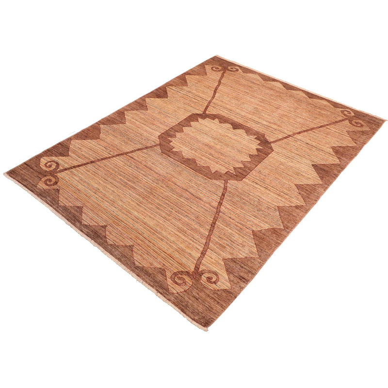 Tapis oriental beige en laine noué à la main 8 pi 3 po x 11 pi 1 po Badagliacca
