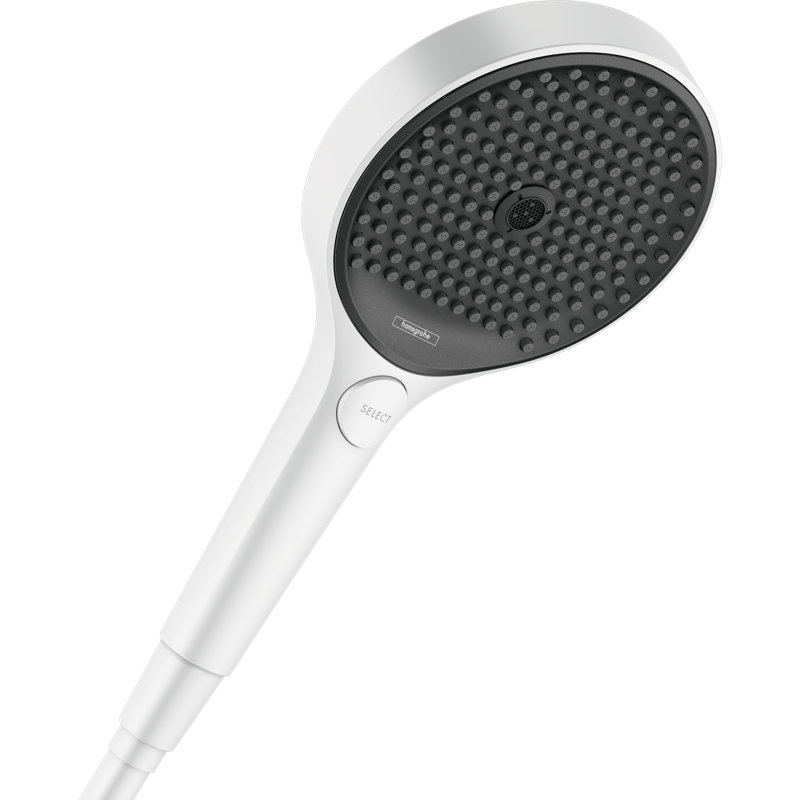 Hansgrohe Rainfinity Handheld 3-Jet Showerhead 130, Matte White, 1.75 GPM