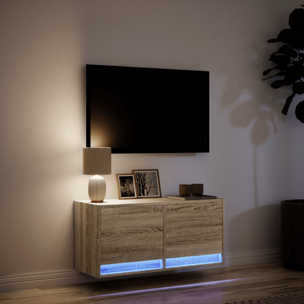 Vidaxl TV Wall Cabinet with LED Lighting 31 x 38cm