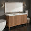 Meuble-lavabo double lavabo de 150 cm avec lavabo en SMC, armoire en MDF et rangement