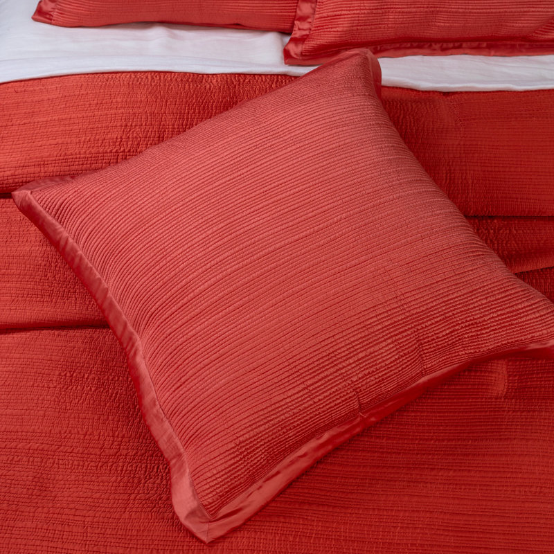 Christelle, courtepointe corail, reine, Queen Quilt