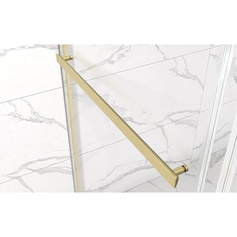 Gold and Clear 48" x 76" Double Sliding Shower Door
