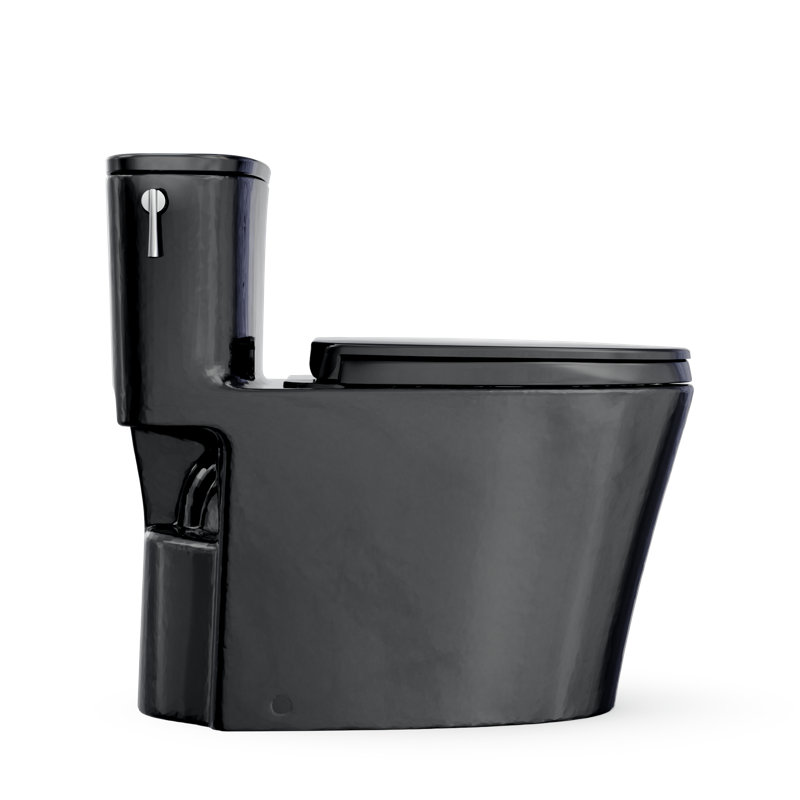 TOTO Aurora One-Piece Elongated 1.28 GPF WASHLET+ and Auto Flush Ready Universal Height Toilet with SS124 SoftClose Seat, Ebony - MS686124CEF#51