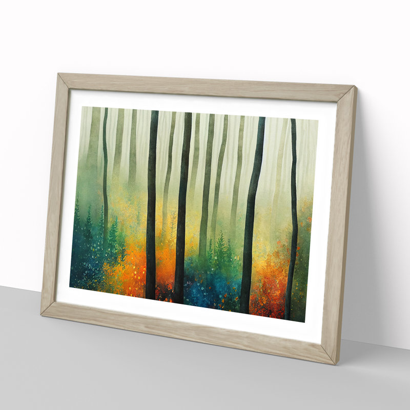 Vibrant Forest Vol.2 - Framed Print, 25cm H x 34cm W x 2cm D, Oak