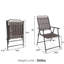 Rouille - 2 chaises pliantes et table en verre, capacité de 350 lb, conception respirante pour les sièges de patio 2, confort, installation extérieure instantanée