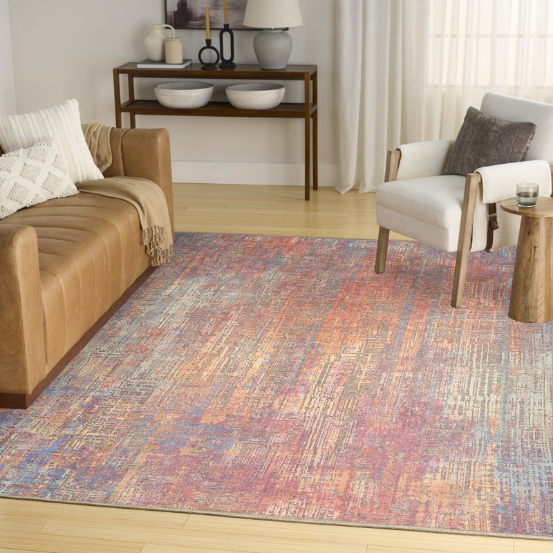 Nourison Botanical Washables 4' x 6' Multicolor Modern Indoor Rug, Rectangle 4' x 6', Multicolor