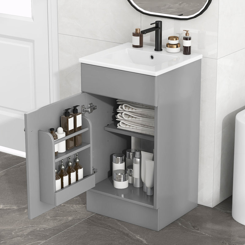 18" Bathroom Vanity with Sink, Gray