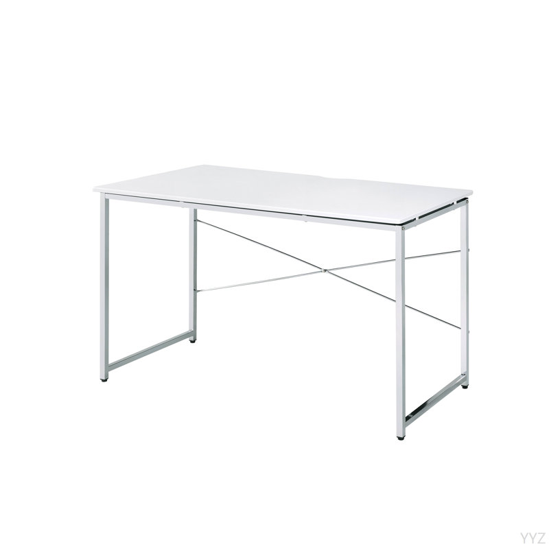Bureau d'écriture blanc et chrome, Blanc