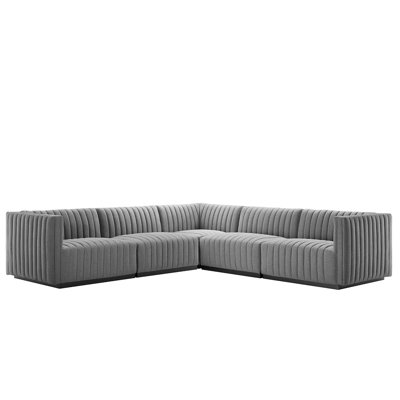 Canapé modulaire en L capitonné 5 pièces Modway Conjure