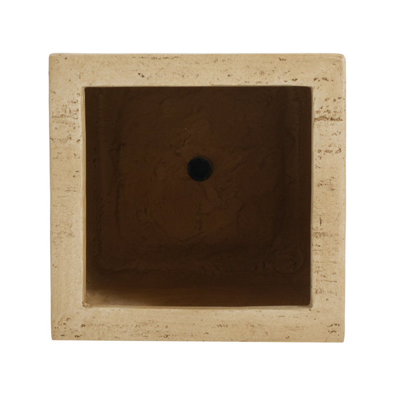 Handmade Planter Box, 27''H, Antique Brown, Magnesium Oxide, 15.5 Inches Wide And Deep, Ready - To Use, Single Drainage Hole Brown In Style, No Assembly Required, Included