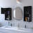 Dixie 2 Bathroom Medicine Cabinets With Storage With Open Shelf, Black-1921257716