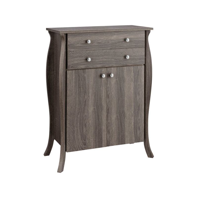 68 Cm Wide 2 Drawer Sideboard, Grey Oak