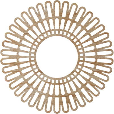 26"OD x 9 5/8"ID x 3/8"T Cornelius Wood Fretwork Pierced Ceiling Medallion, Birch