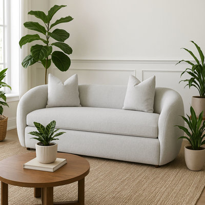 Revêtement blanc rembourré 3 pièces avec tissu de plage, 2 coussins, ressorts à arc pour plus de confort et d'équilibre, coussins réversibles, mousse 1,8, fraîcheur extérieure rembourrée,