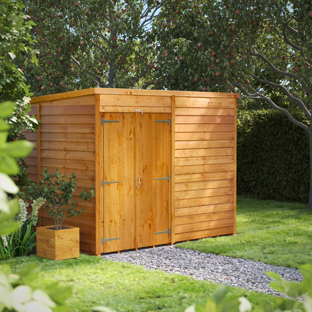 6.3 ft. W x 8.3 ft. D Solid Wood Overlap Pent Garden Shed