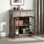 Élégante petite armoire avec lumières DEL - Petit buffet peu encombrant avec tablette réglable, portes en verre et tiroir - Rangement de cuisine moderne pour le café, les tasses et les essentiels-1134002883