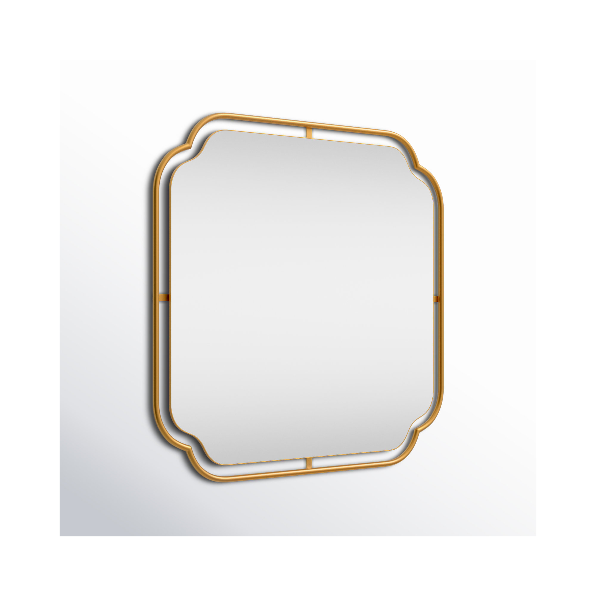 Moors Modern & Contemporary Accent Mirror, 36" H x 35.75" W, Brushed Gold