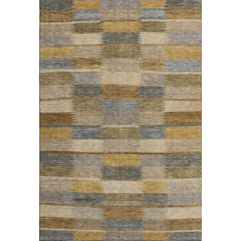 Premium Machine Washable Marasco AMF1628 Stripes Rug, Rectangle 3' x 5'