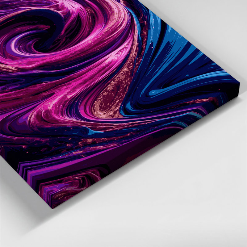 Abstrait art fluide sur toile mauve 39, H 14 po x l 11 po