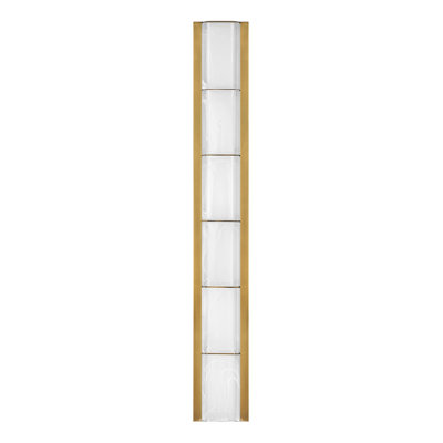 Meuble-lavabo Gibraltar, 37 po, laiton antique, verre strié blanc
