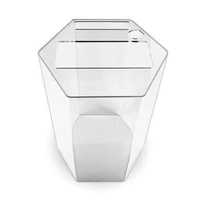 Seaclear 20 Gal Hexagon Acrylic Aquarium Junior Executive Kit Clear Back, With 12" LED Lighting 15" Flat Side To Flat Side By 24" High