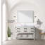 Meuble-lavabo simple.  Comptoir en marbre de Carrare, ensemble de robinet et miroir-1746714334
