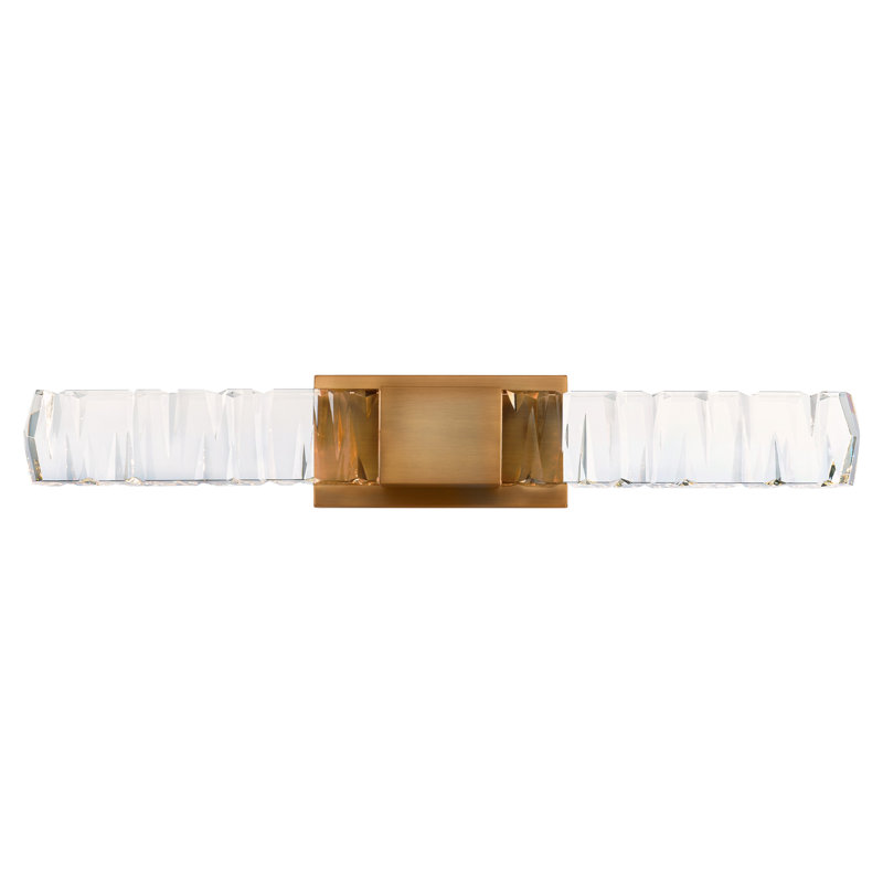 Aged Brass Juliet 2-Light LED Vanity Sconce with Crystal Accents