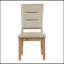 Ensemble de 2 chaises de salle à manger rustiques en chêne clair avec revêtement en tissu beige pour plus de confort et de style