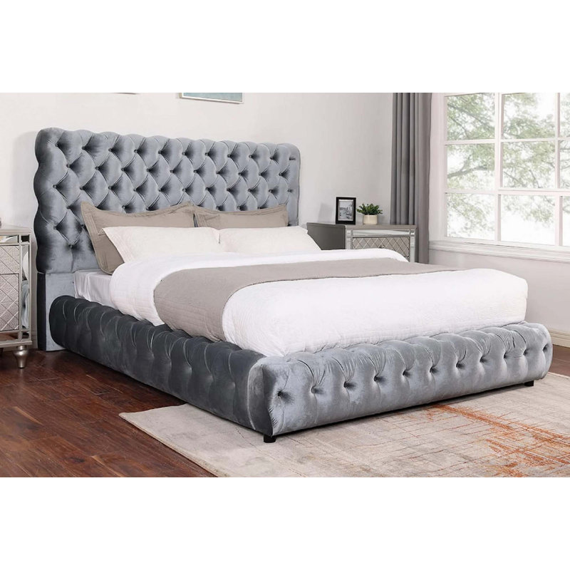 Tête de lit tapissier 1pc, King, Gris foncé