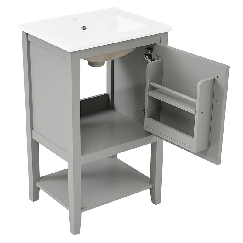 Meuble-lavabo simple avec plateau Nalaya 20,01, Gris