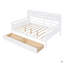 Lit de jour double, support en lattes de bois avec tablette de chevet et deux tiroirs-263731794
