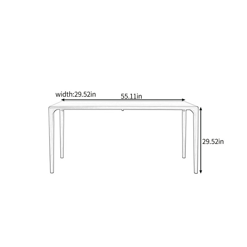 Table de salle à manger en bois massif super massif, H 29,52 po x L 55,11 po x l 29,52 po