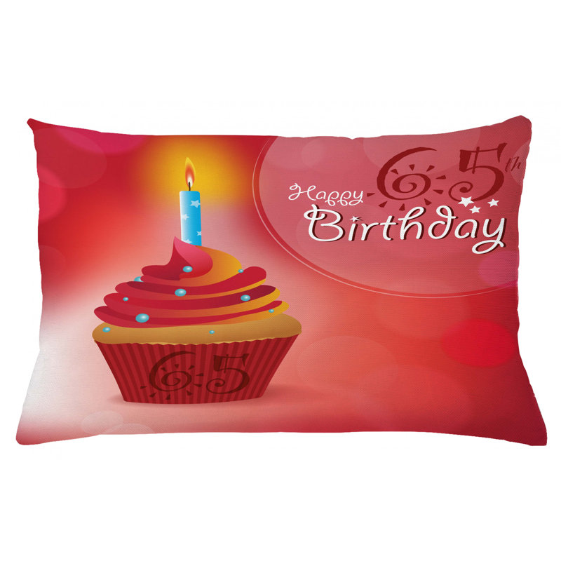 Housse de coussin lombaire intérieur/extérieur 65th birthday, 16 po x 26 po