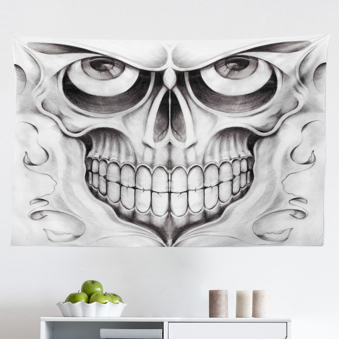 Wandbehang Scary Skull Face mit wütendem Gesichtsausdruck