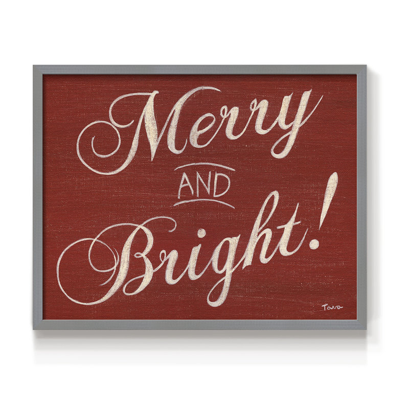 Red Merry and Bright - Reproduction encadrée - réarmable, Gris, H 11 po x l 14 po