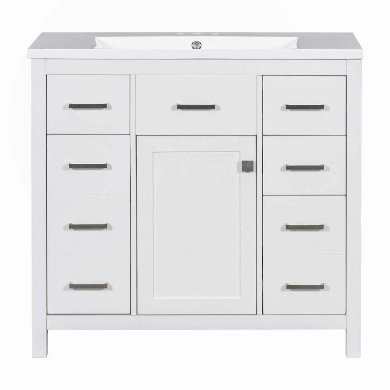 Meuble-lavabo simple 36 po avec plateau en résine Tanisia