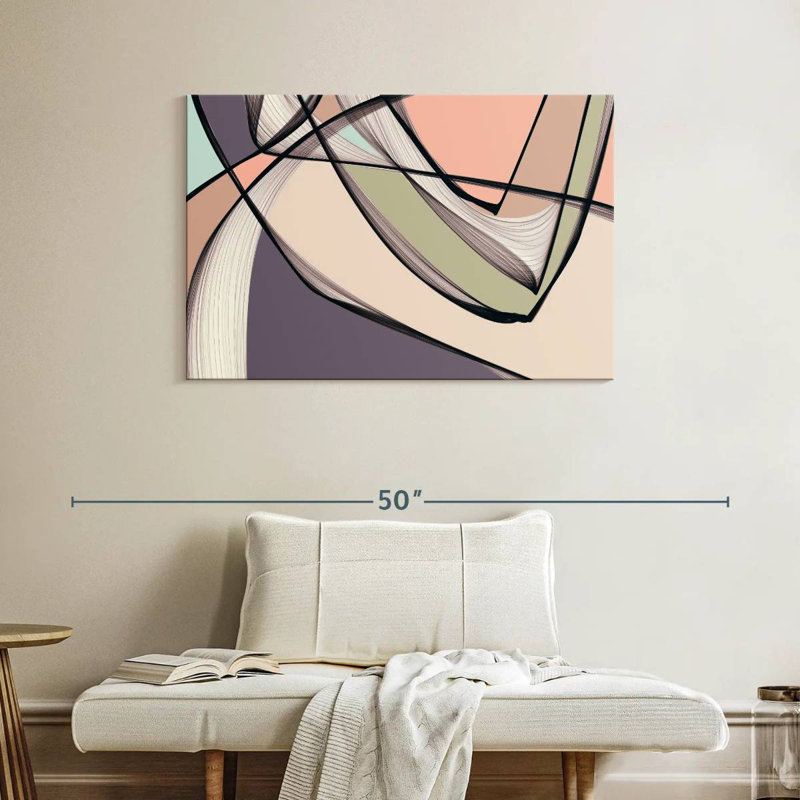 Avery Mid Century Modern Abstract III, H 26 po x l 39 po