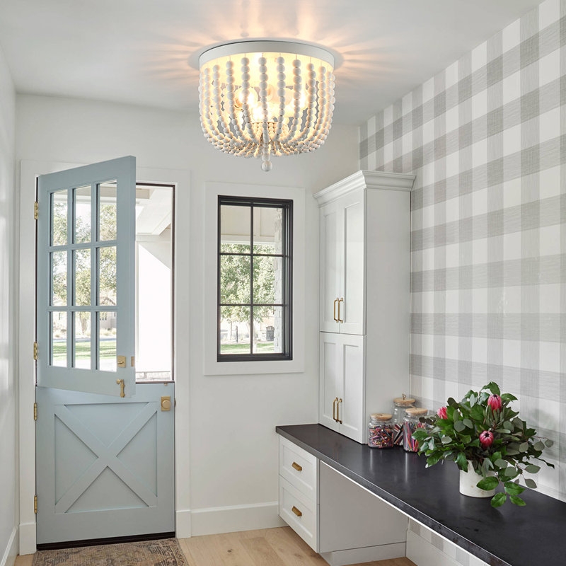 Natoas Solid Wood Flush Mount