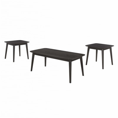 3 Piece Rectangular Coffee Table Set, Black