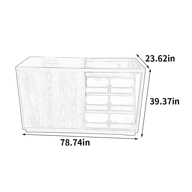 Vitrine Fashion, H 39,37 po x l 78,74 po x P 23,62 po