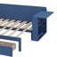 Lit de jour en bois pour grand lit avec tiroirs de rangement intégrés, bureau amovible et table d'appoint hydraulique-297036467-297036471