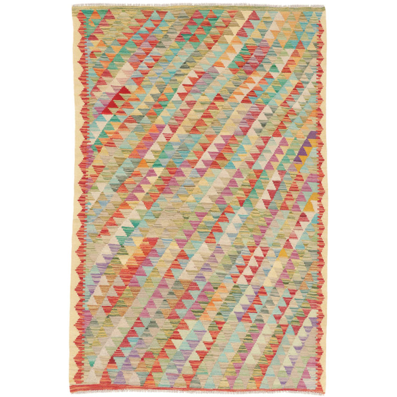 Geometric Wool Hand Woven 120cm X 184cm Area Rug