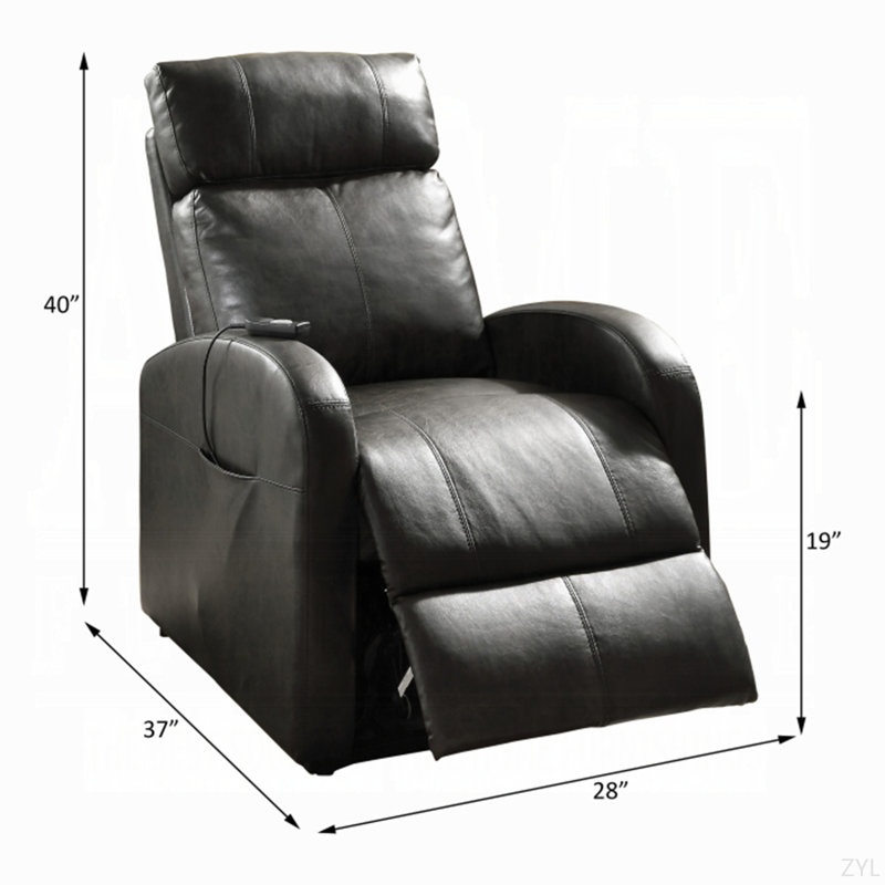 Ricardo Synthetic Leather Power Motion Recliner W/Lift, Black